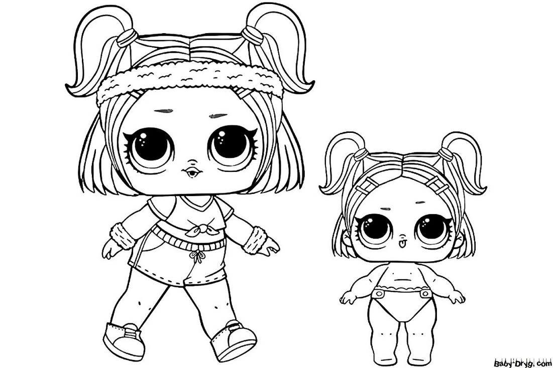 Coloring page Sisters LOL | Coloring LOL dolls printout