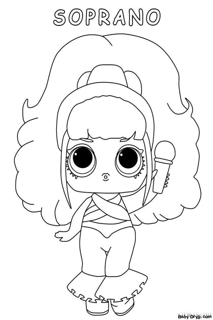 Coloring page Soprano with a gorgeous voice | Coloring LOL dolls