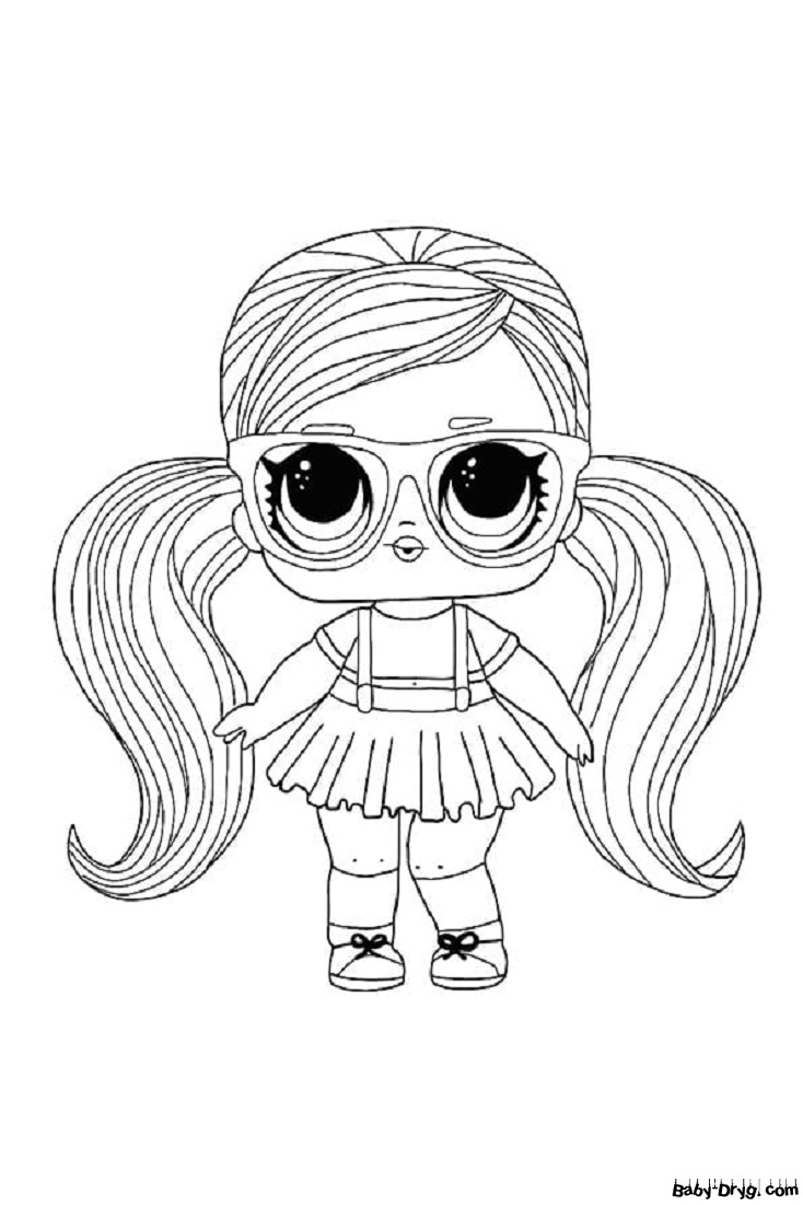 Coloring page Stylish little sister | Coloring LOL dolls