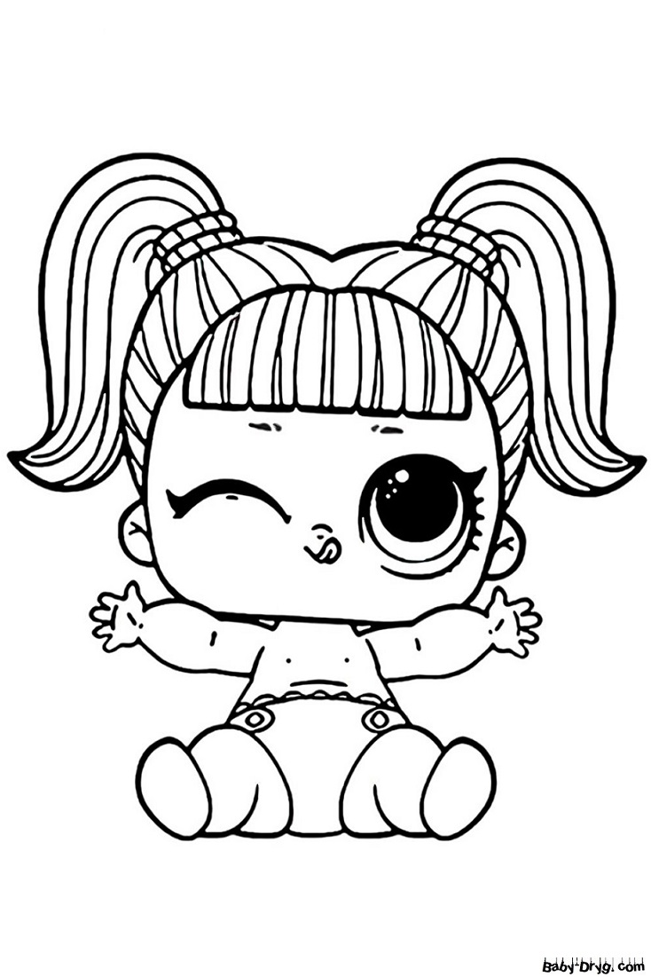 Coloring page Unicorn - little sister | Coloring LOL dolls