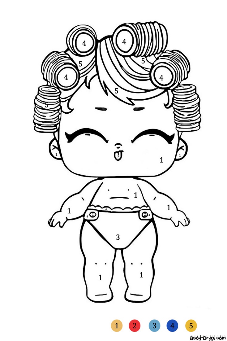 Coloring page What color is the baby's hair? | Coloring LOL dolls