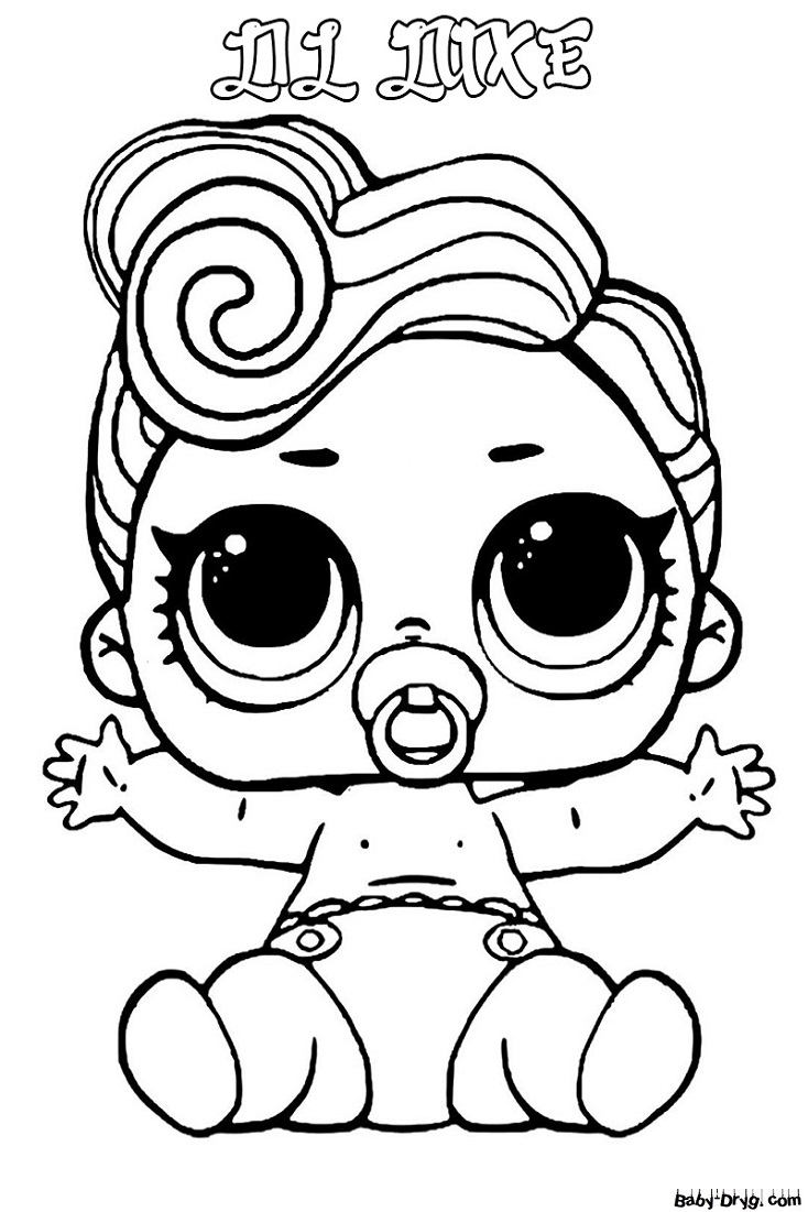 Coloring page Yes! I love my pacifier! | Coloring LOL dolls
