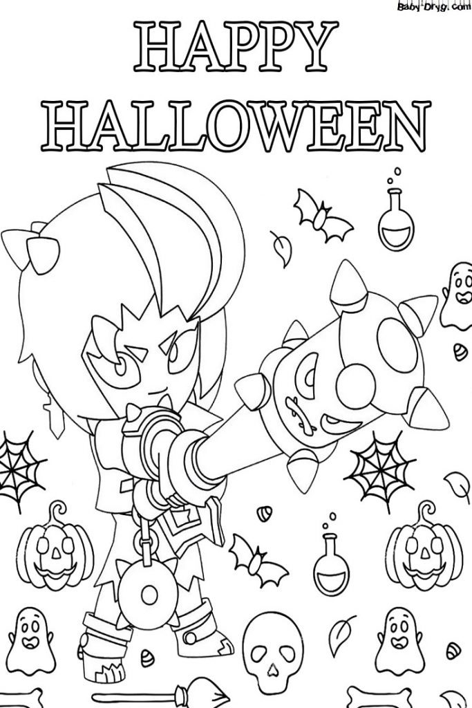 Coloring page Zombie Bebe | Coloring Halloween printout