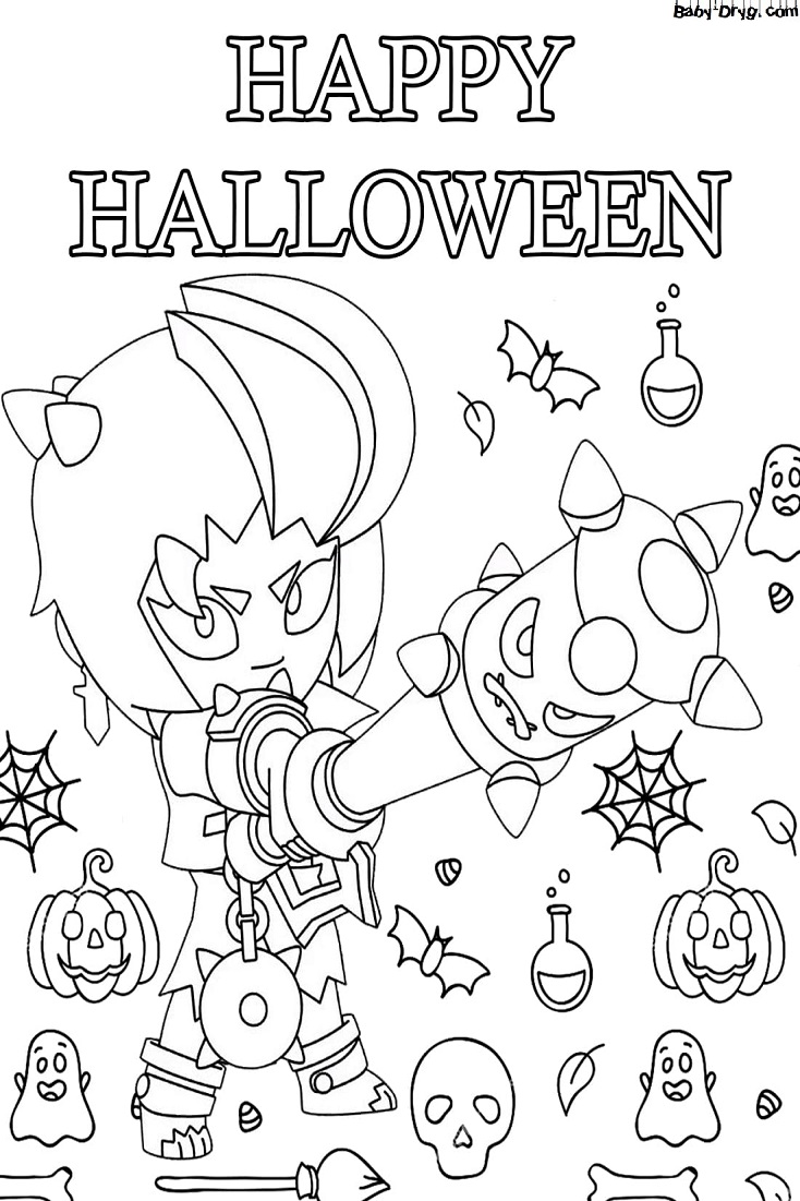 Coloring page Zombie Bebe | Coloring Halloween printout