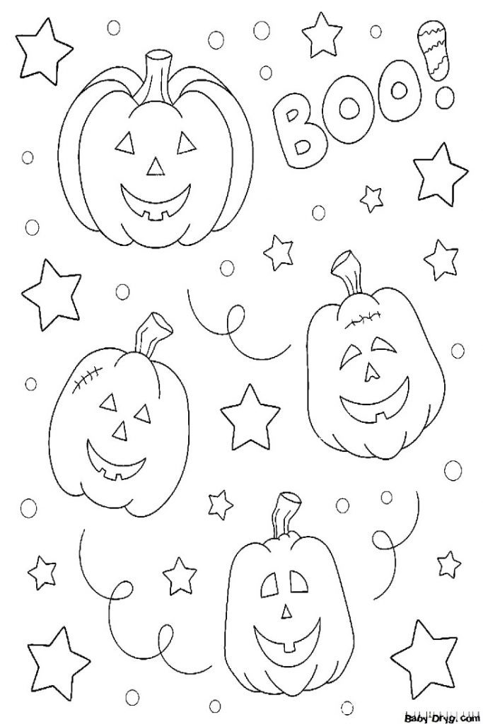 Coloring | Picture Pumpkin 12 for Halloween