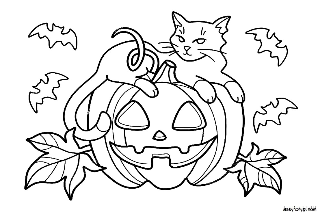 Coloring | Picture Pumpkin 16 for Halloween
