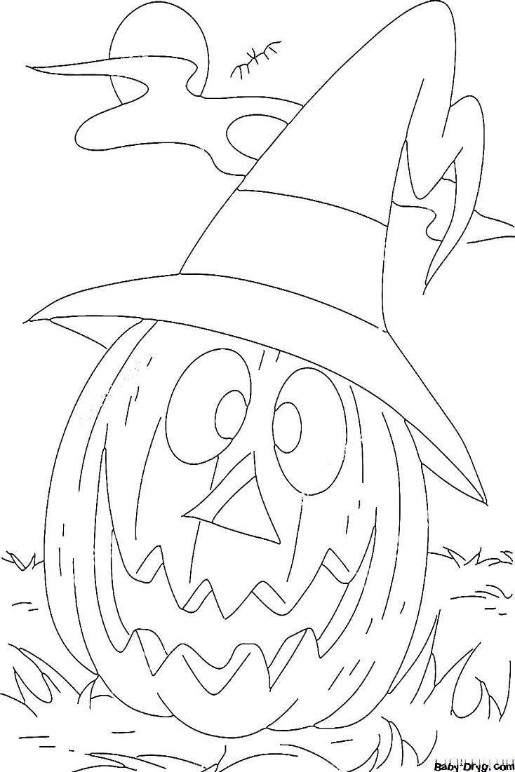 Coloring | Picture Pumpkin 3 for Halloween