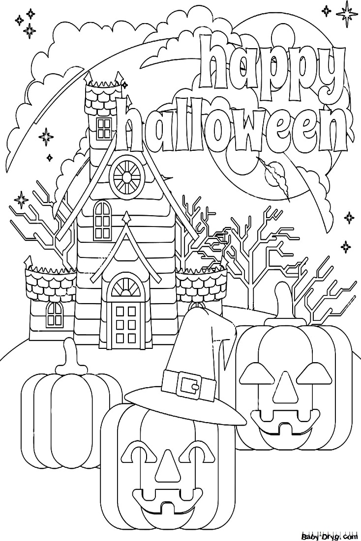 Coloring | Picture Pumpkin 5 for Halloween