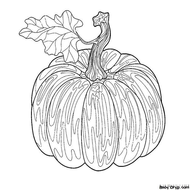 Coloring | Picture Realistic Halloween Pumpkin | Coloring Halloween