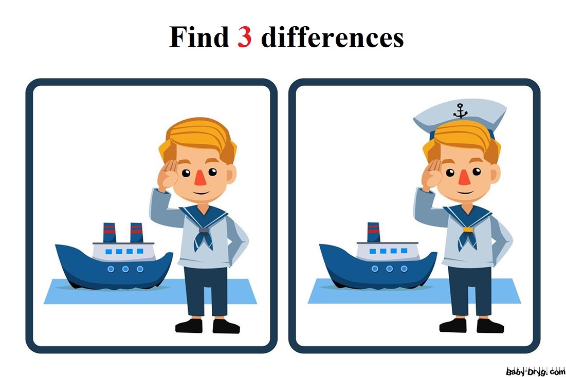 A ship with a sailor | Find 3 differences for free