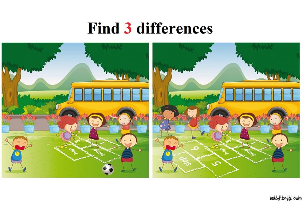 Children's playground | Find 3 differences for free