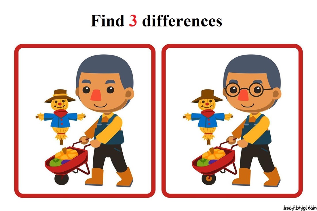 Find the Difference for 3-year-olds | Find 3 differences