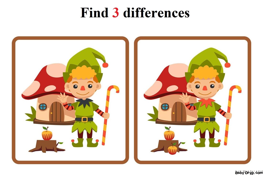 Find the differences in the pictures online for free | Find 3 differences