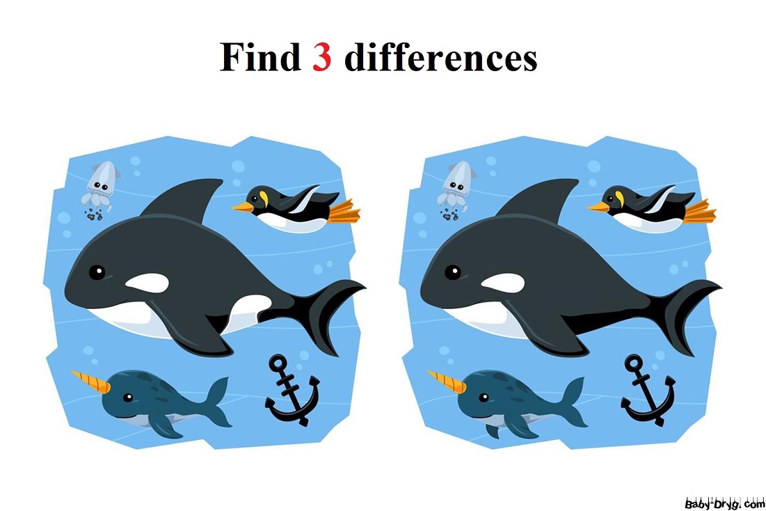 Find the differences in the pictures to play for free | Find 3 differences
