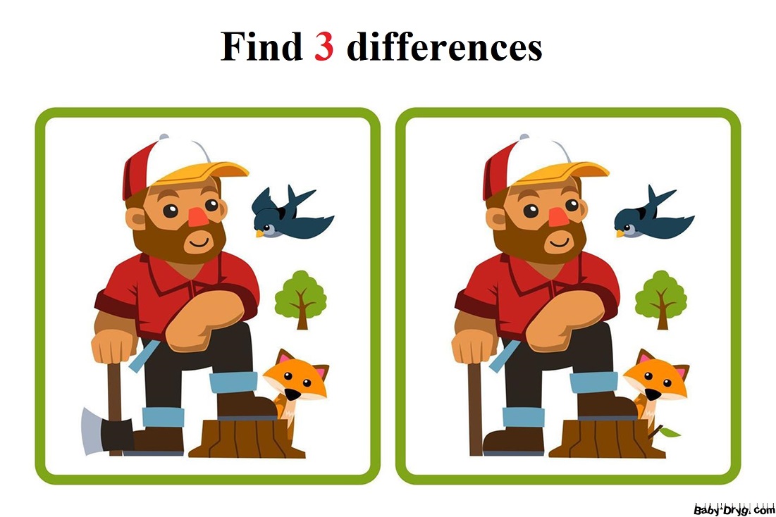 Lumberjack | Find 3 differences for free