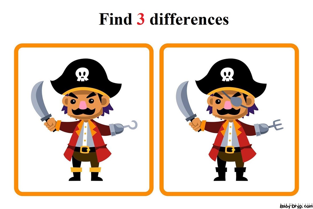 Merry Pirate | Find 3 differences for free