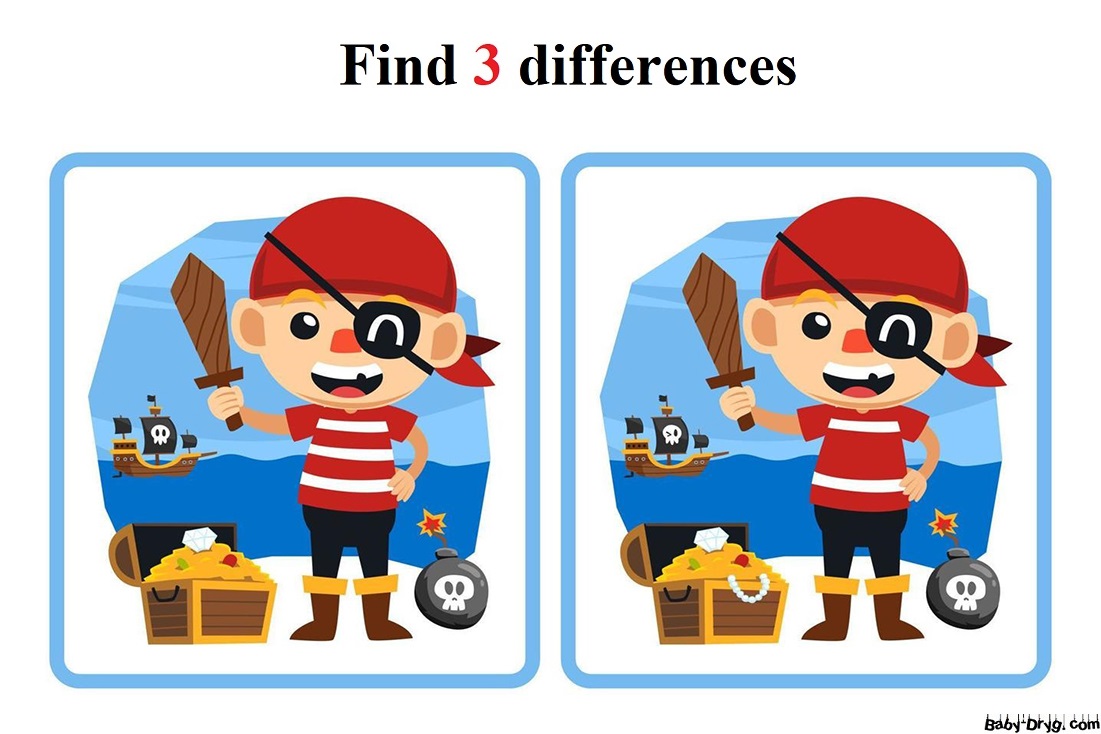 Pirate | Find 3 differences for free