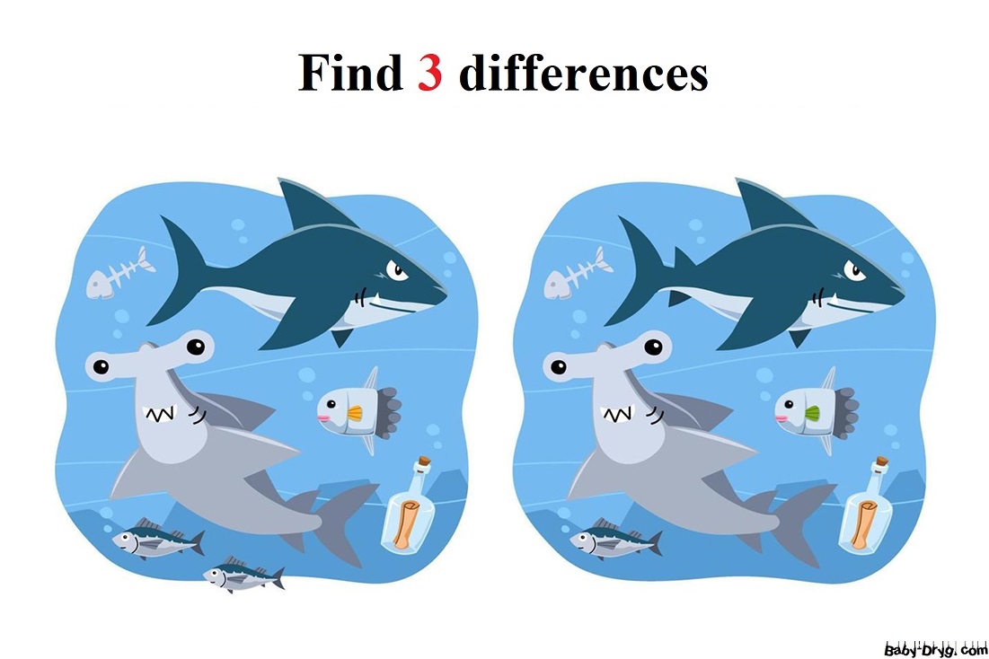 Sharks | Find 3 differences for free