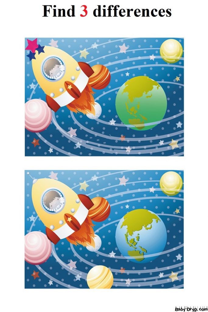 Space | Find 3 differences for free