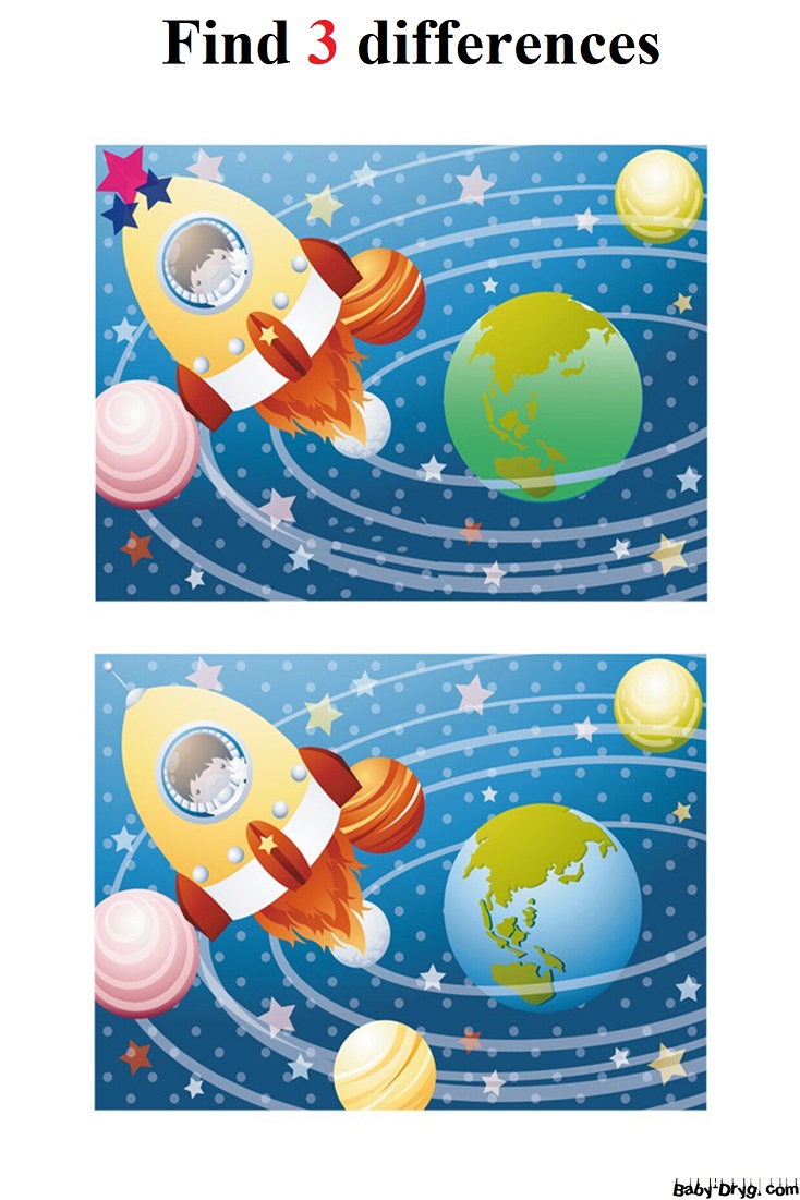 Space | Find 3 differences for free