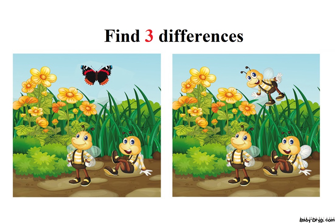 The Bees | Find 3 differences for free