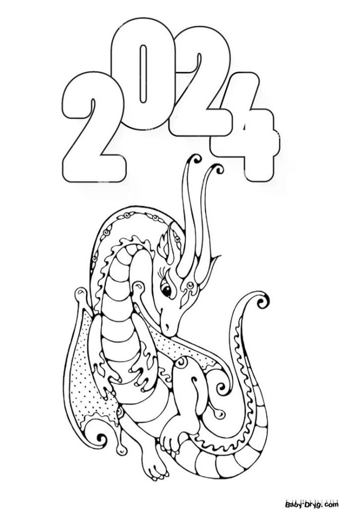 2024 numbers | Coloring New Year's