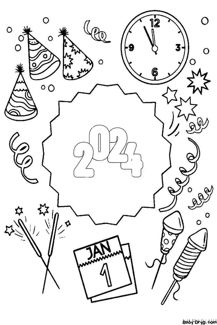 Beautiful Numbers 2024 | Coloring New Year's