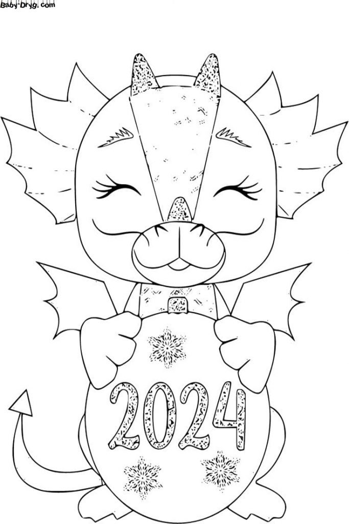 Coloring page dragon symbol 2024 | Coloring New Year's