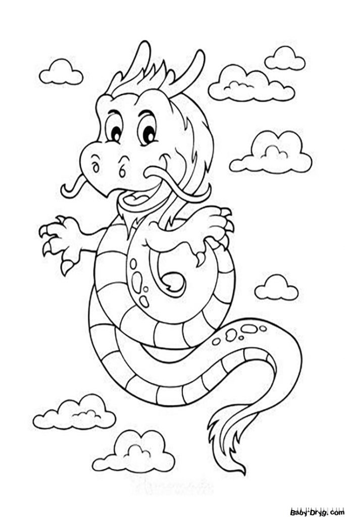 Dragon drawing for children 2024 | Coloring New Year's