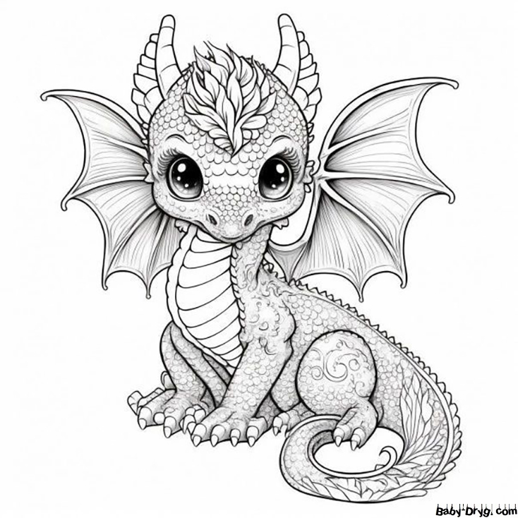 New Year 2024 Dragon Coloring Page | Coloring New Year's