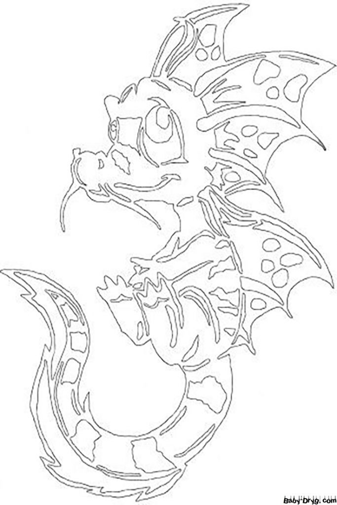 New Year 2024 Dragon Window Coloring Page | Coloring New Year's