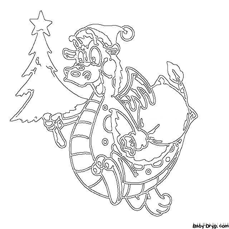 New Year's Dragon Coloring 2024 | Coloring New Year's
