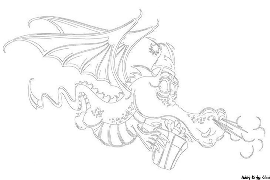 New Year's Dragon Coloring Page 2024 | Coloring New Year's