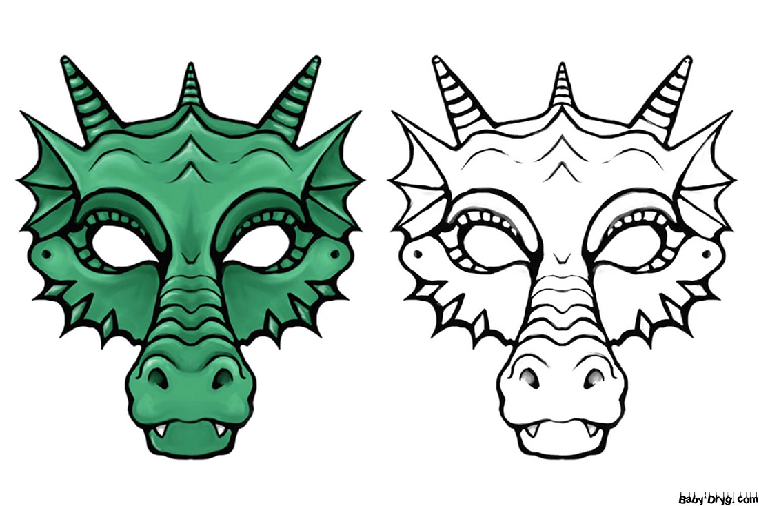 New Year's Dragon Mask | Coloring New Year's