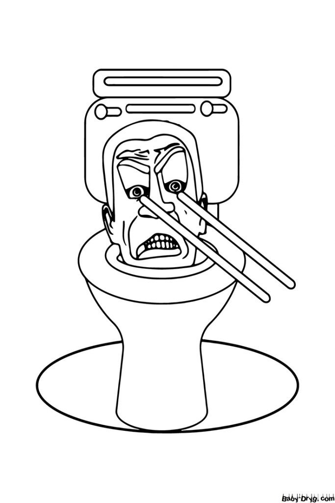 Coloring page G-Man shoots lasers out of his eyes | Coloring Skibidi Toilet