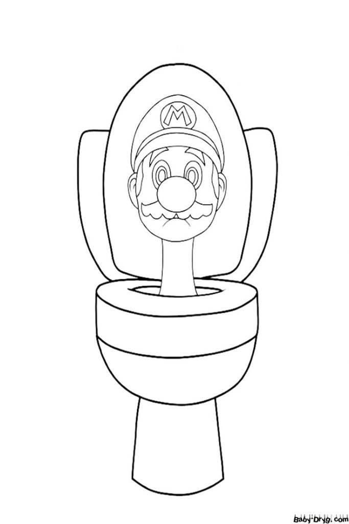 Coloring Page Mario | Coloring Skibidi Toilet