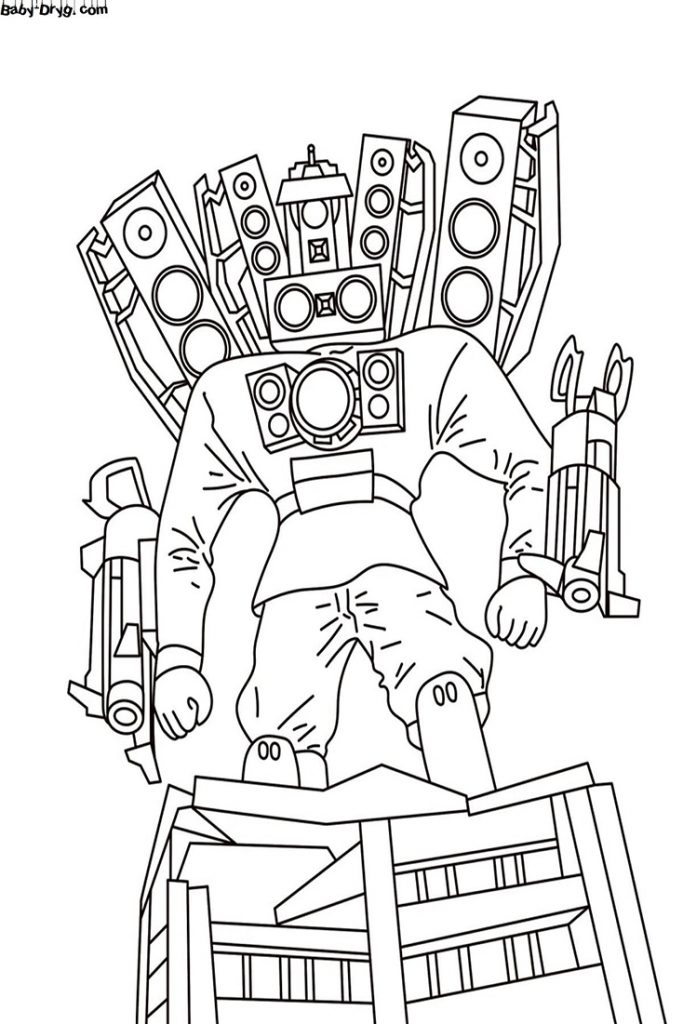 Skibidi toilet coloring pages print for free | Coloring Skibidi Toilet