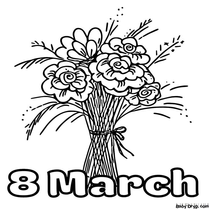 8 March Image Coloring Page | Coloring Women's Day