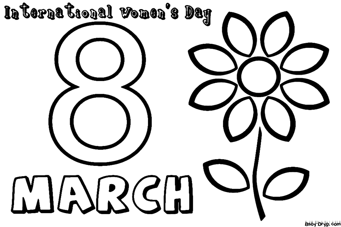 8th March International Women's Day Coloring Page | Coloring Women's Day