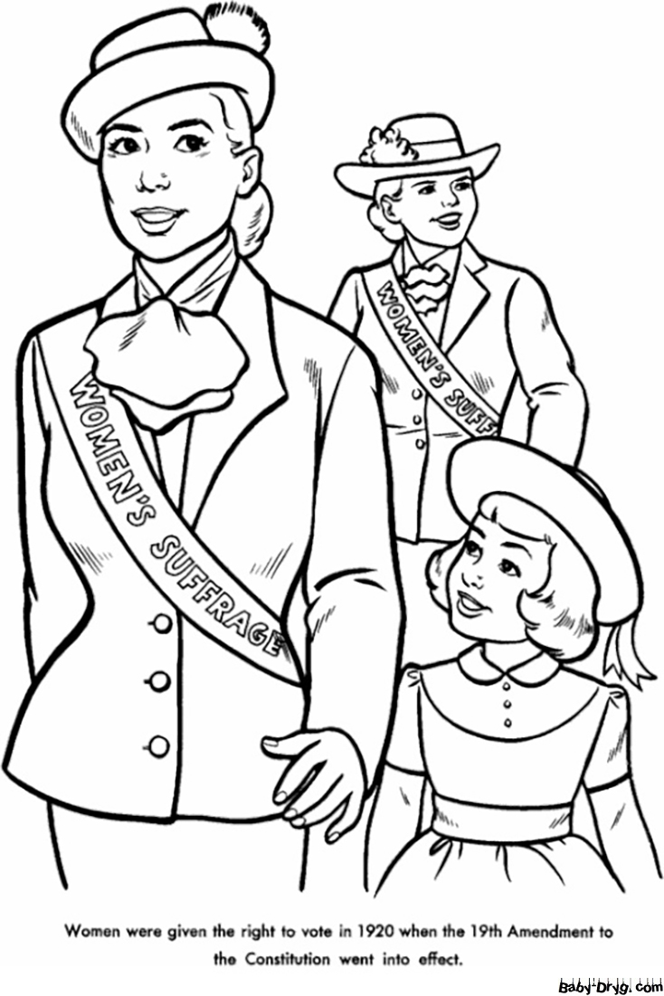 8th March Women Suffrage Coloring Page | Coloring Women's Day
