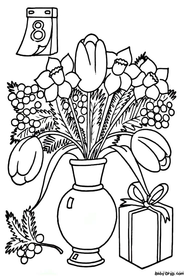 Beautiful Women's Day Coloring Page | Coloring Women's Day