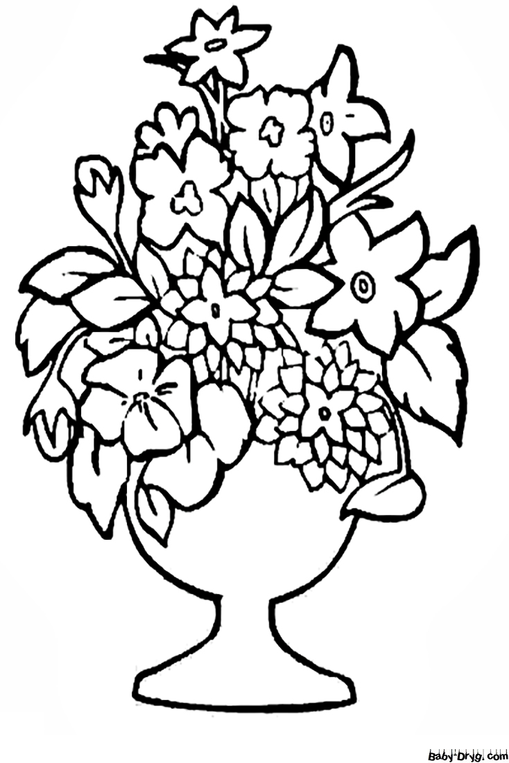Bouquet Women's Day Coloring Page | Coloring Women's Day