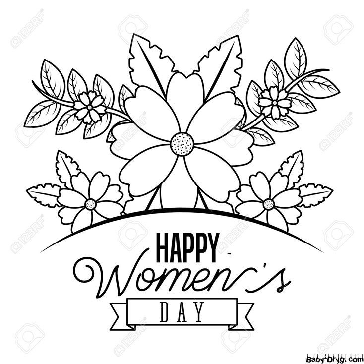 Celebration Greeting Card Coloring Page | Coloring Women's Day