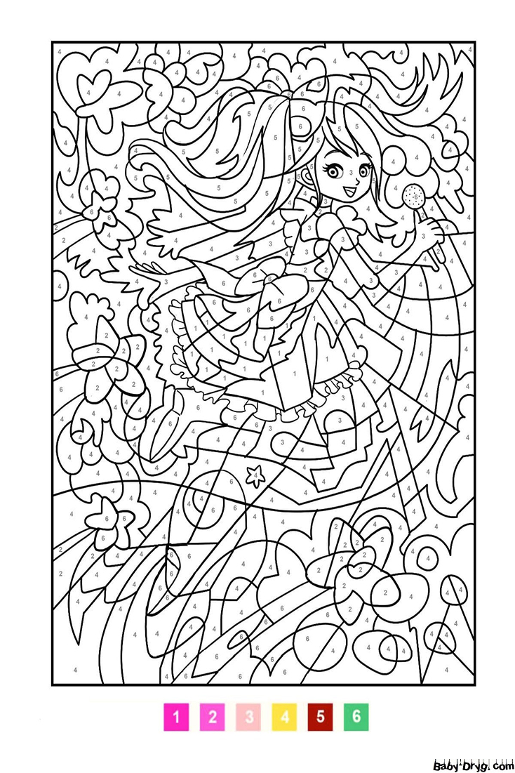 Coloring by numbers for girls | Color by Number Coloring Pages