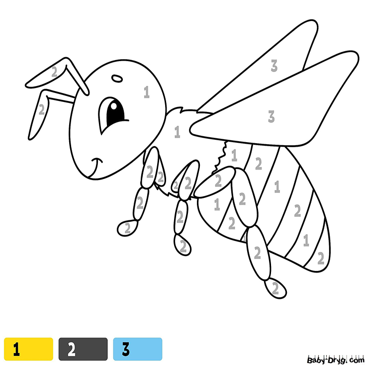 Coloring Page Bee | Color by Number Coloring Pages