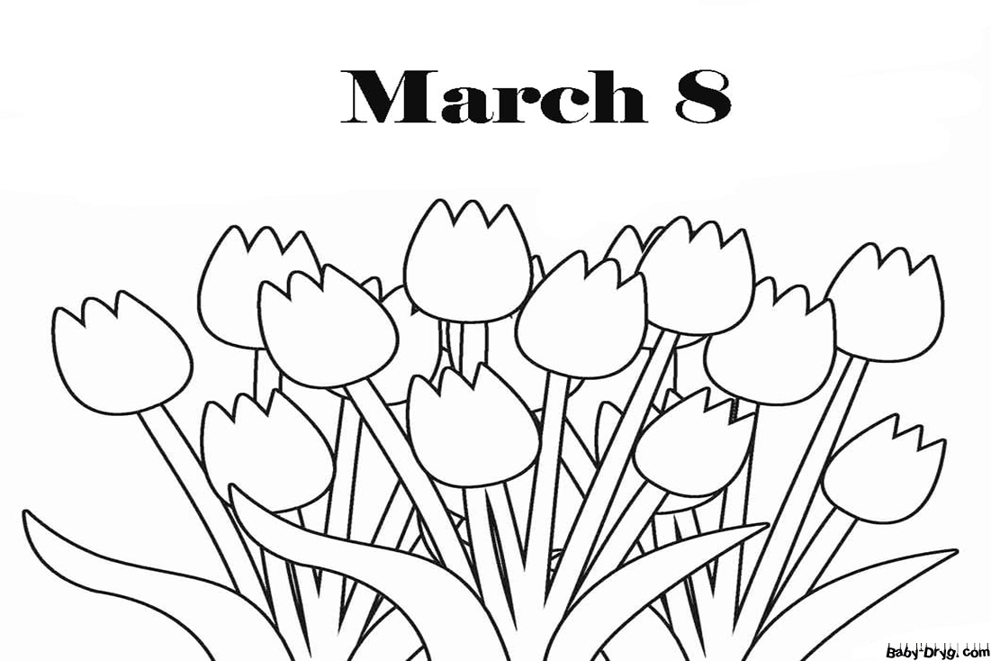 Coloring Page Flowers for lovely women | Coloring Women's Day