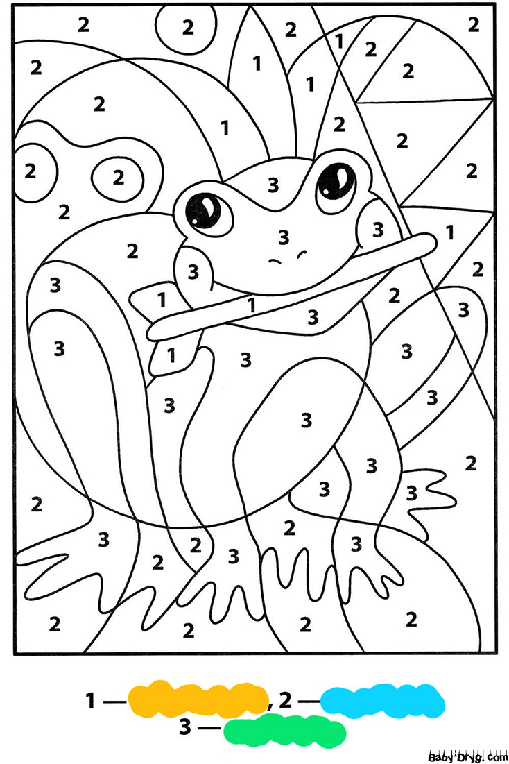 Coloring Page Frog | Color by Number Coloring Pages