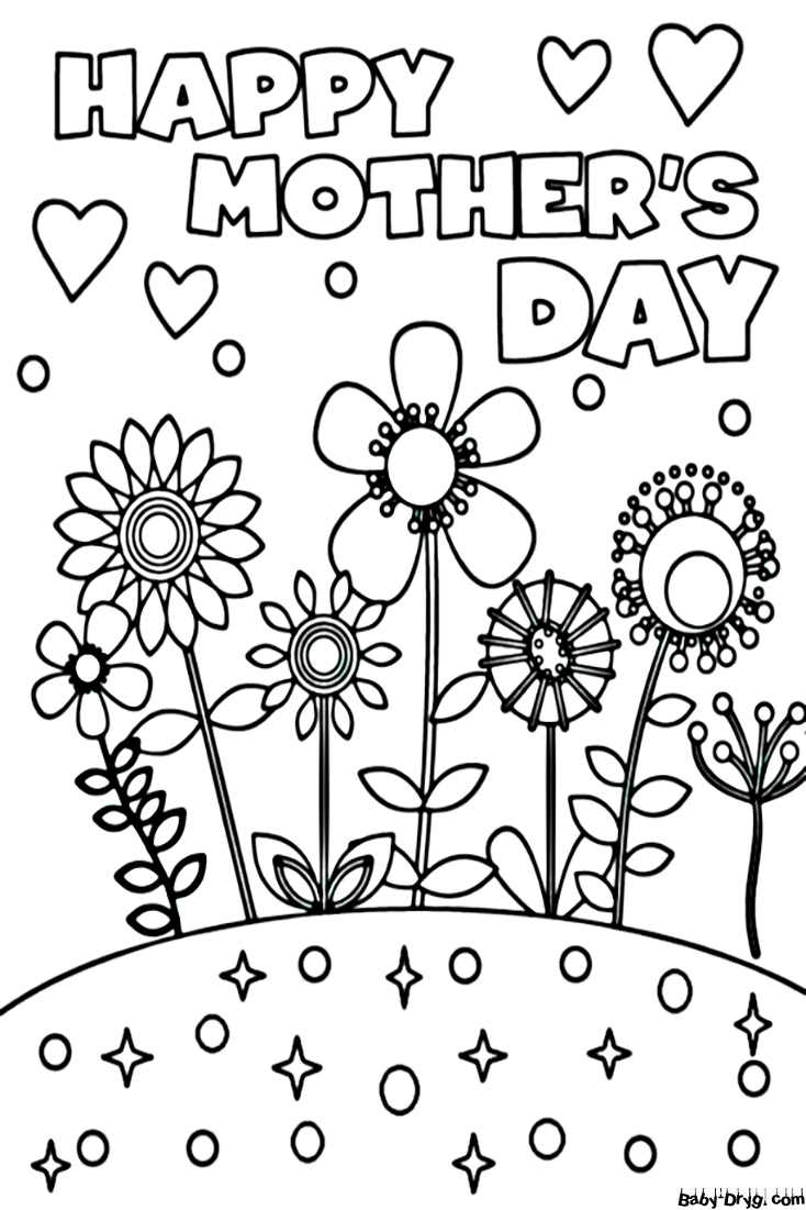 Coloring Page Happy Mothers Day | Coloring Women's Day