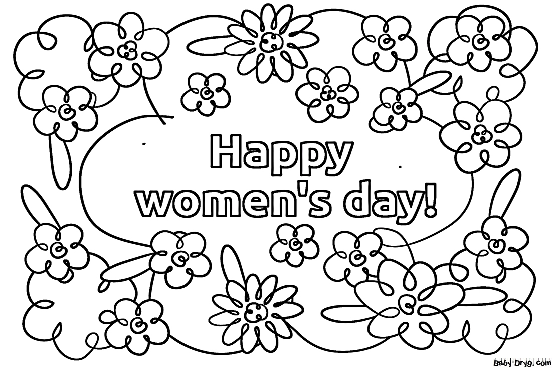 Coloring Page Happy Women's Day | Coloring Women's Day