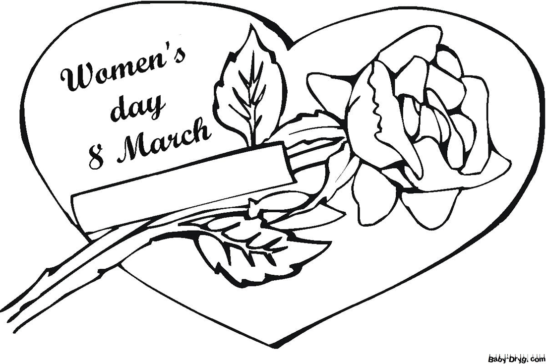 Coloring Page Heart | Coloring Women's Day